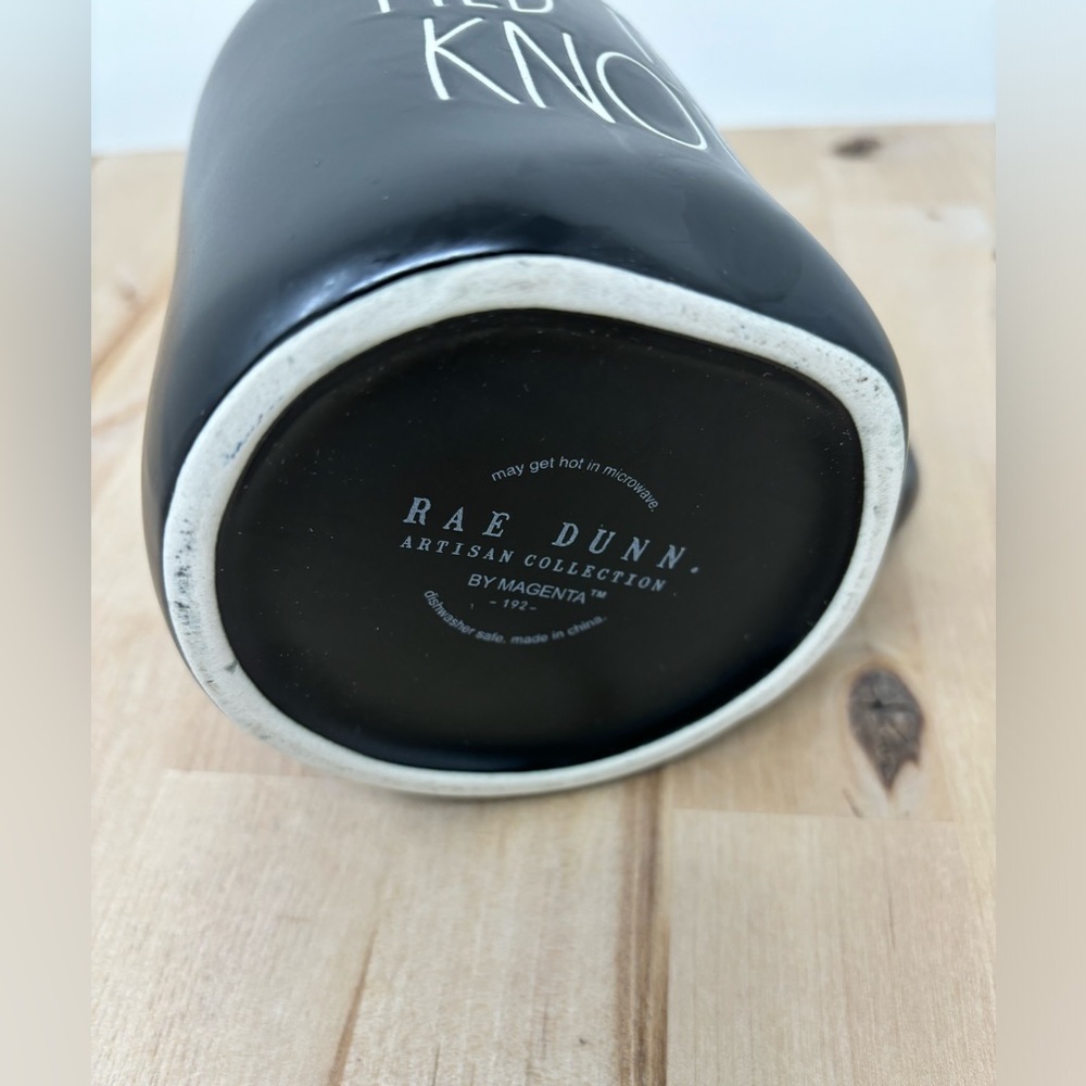Rae Dunn TIED THE KNOT Mug Black with White Lettering Ceramic New - Picture 4 of 4